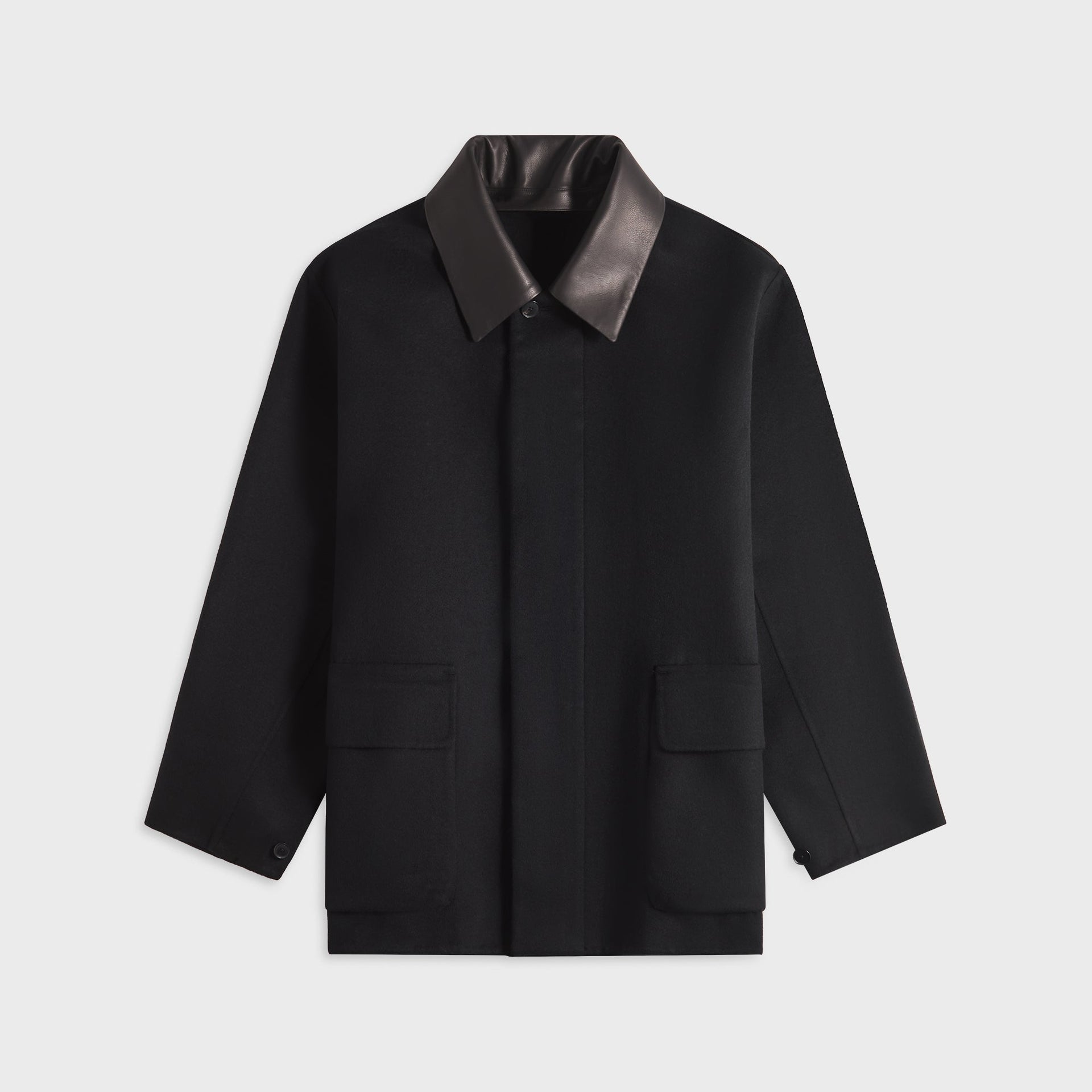 Auralee Cashmere Melton Hand Sewn Blouson - Black