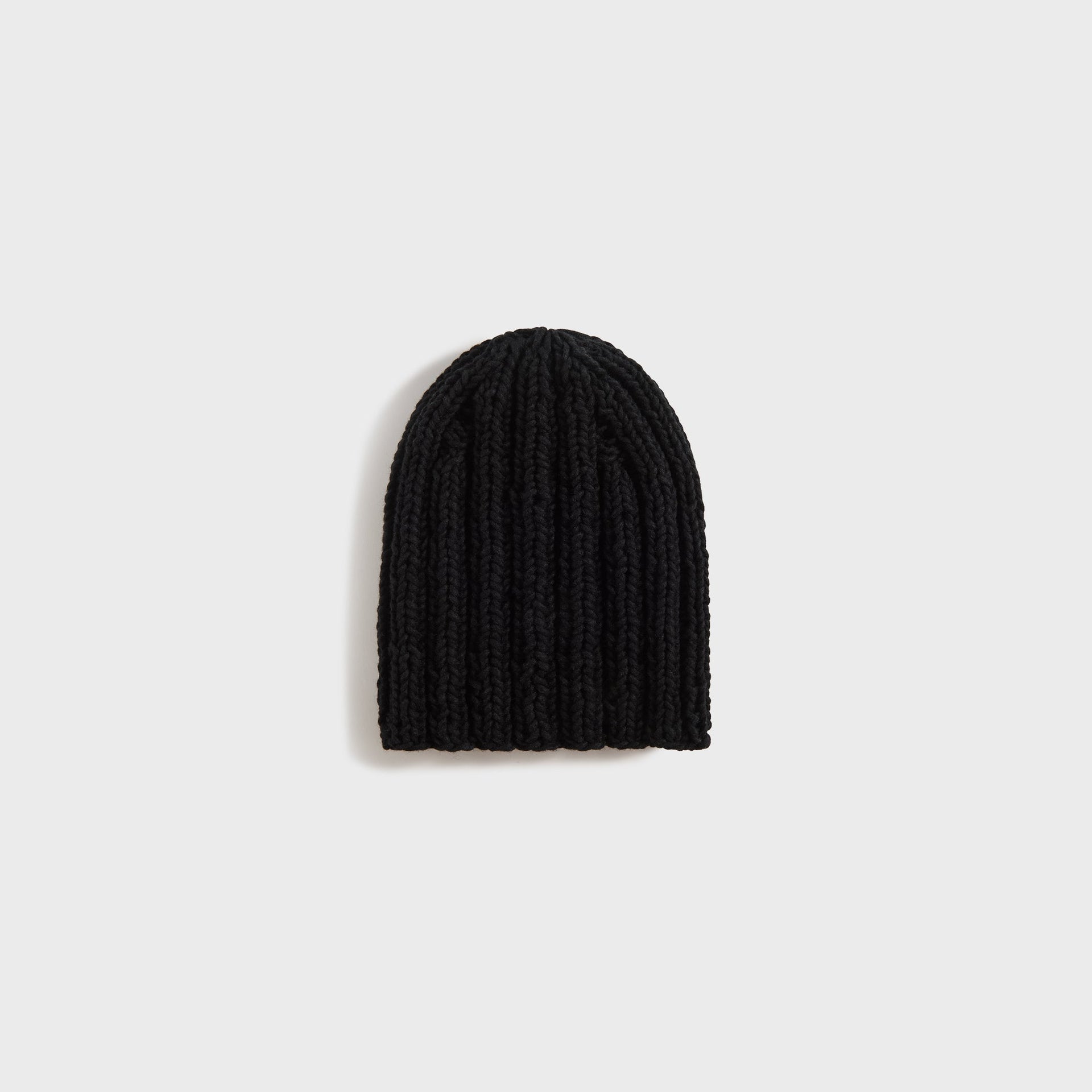 Auralee Wool Cashmere Felted Hand Knit Beanie - Black