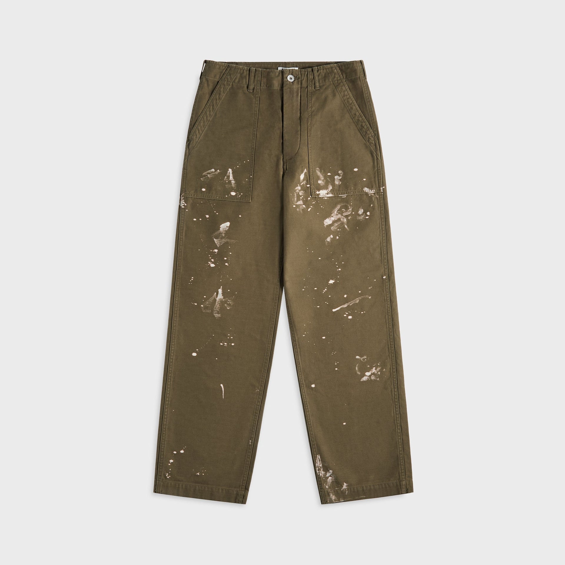 Auralee Washed Baggy Satin Bleached Baker Pants - Khaki Brown