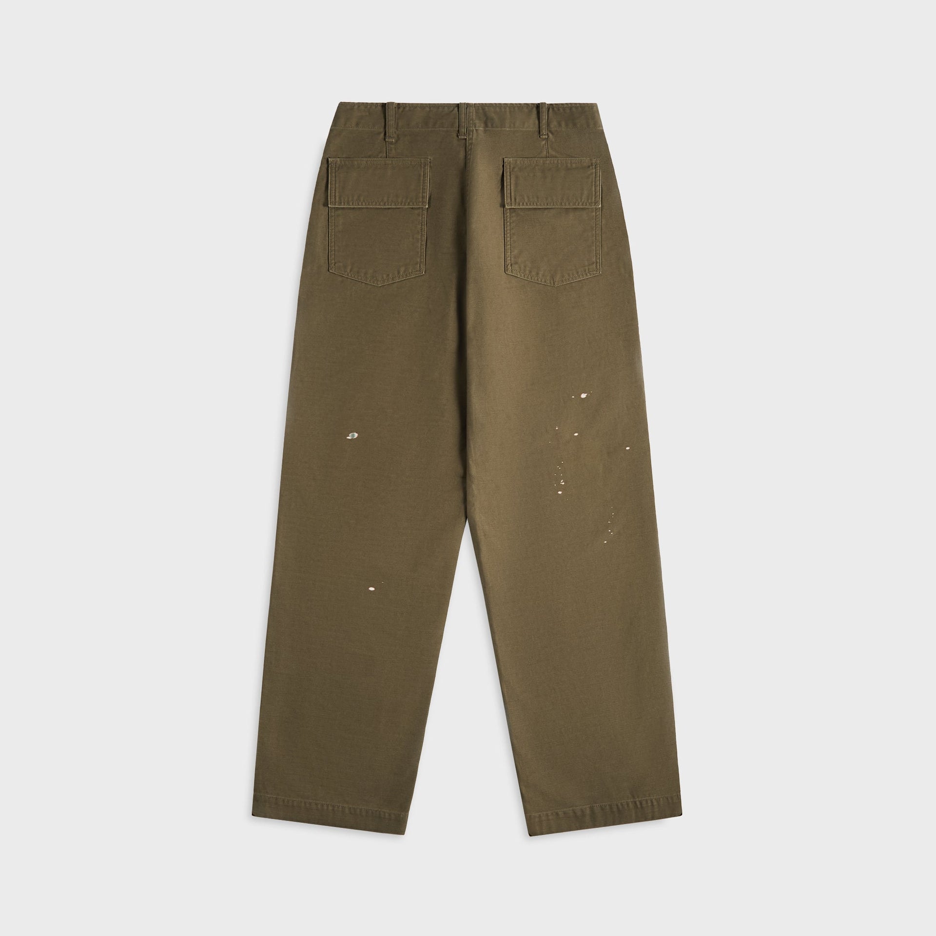Auralee Washed Baggy Satin Bleached Baker Pants - Khaki Brown