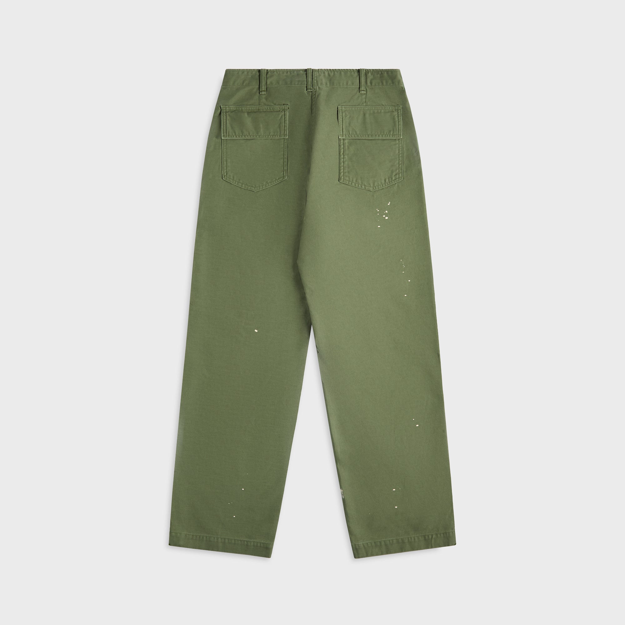 Auralee Washed Baggy Satin Bleached Baker Pants - Olive Green – Kith