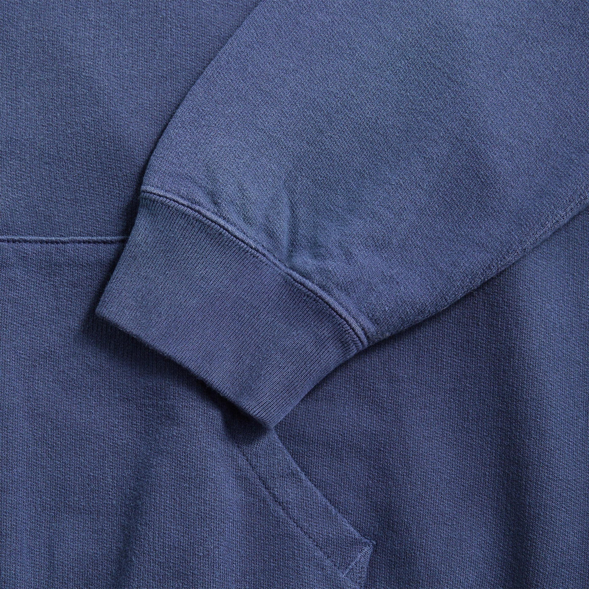 Auralee Product Dyed Pima Light Sweat Zip Parka - Light Navy