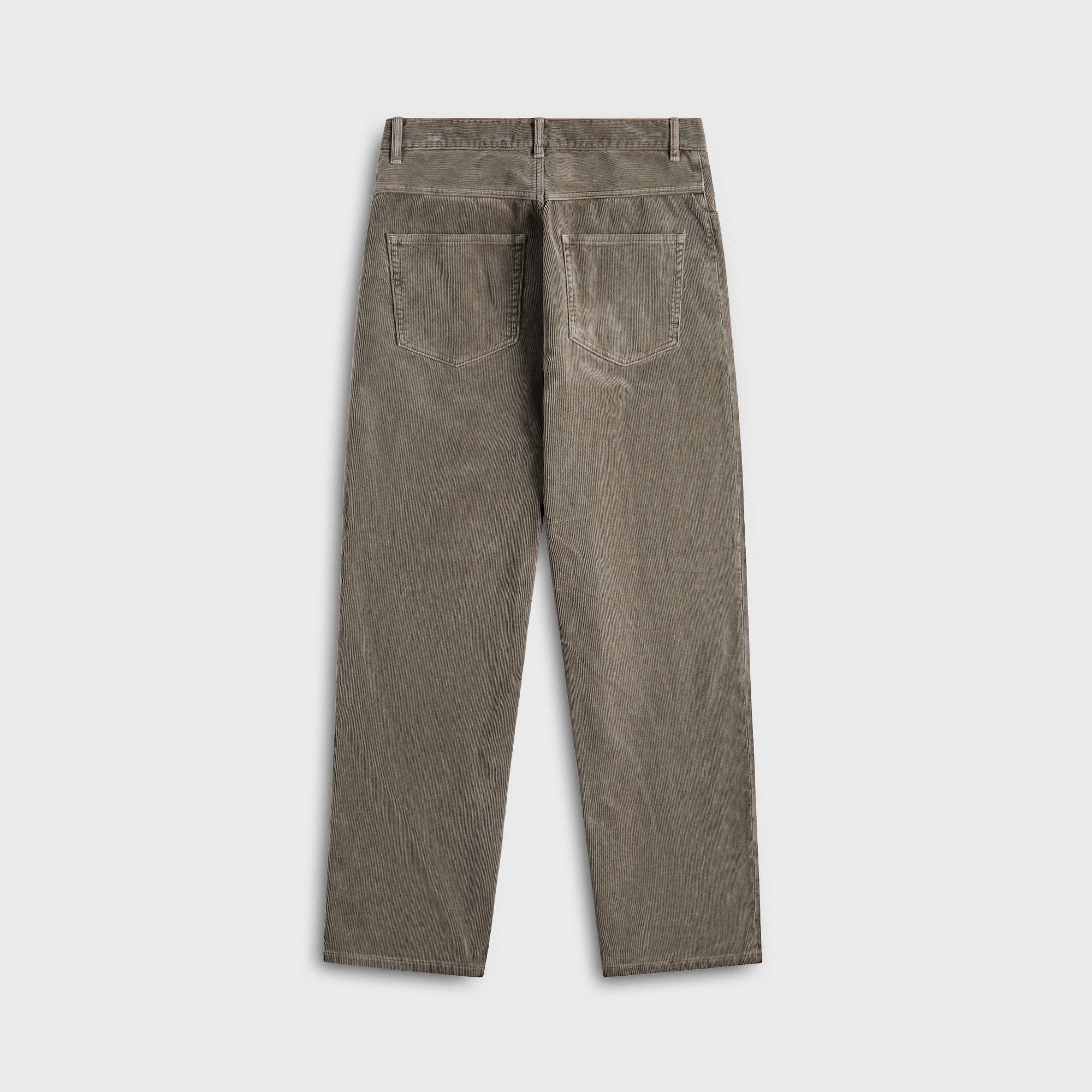 Auralee Pigment Dyed Finx Corduroy Wide 5P Pants - Olive
