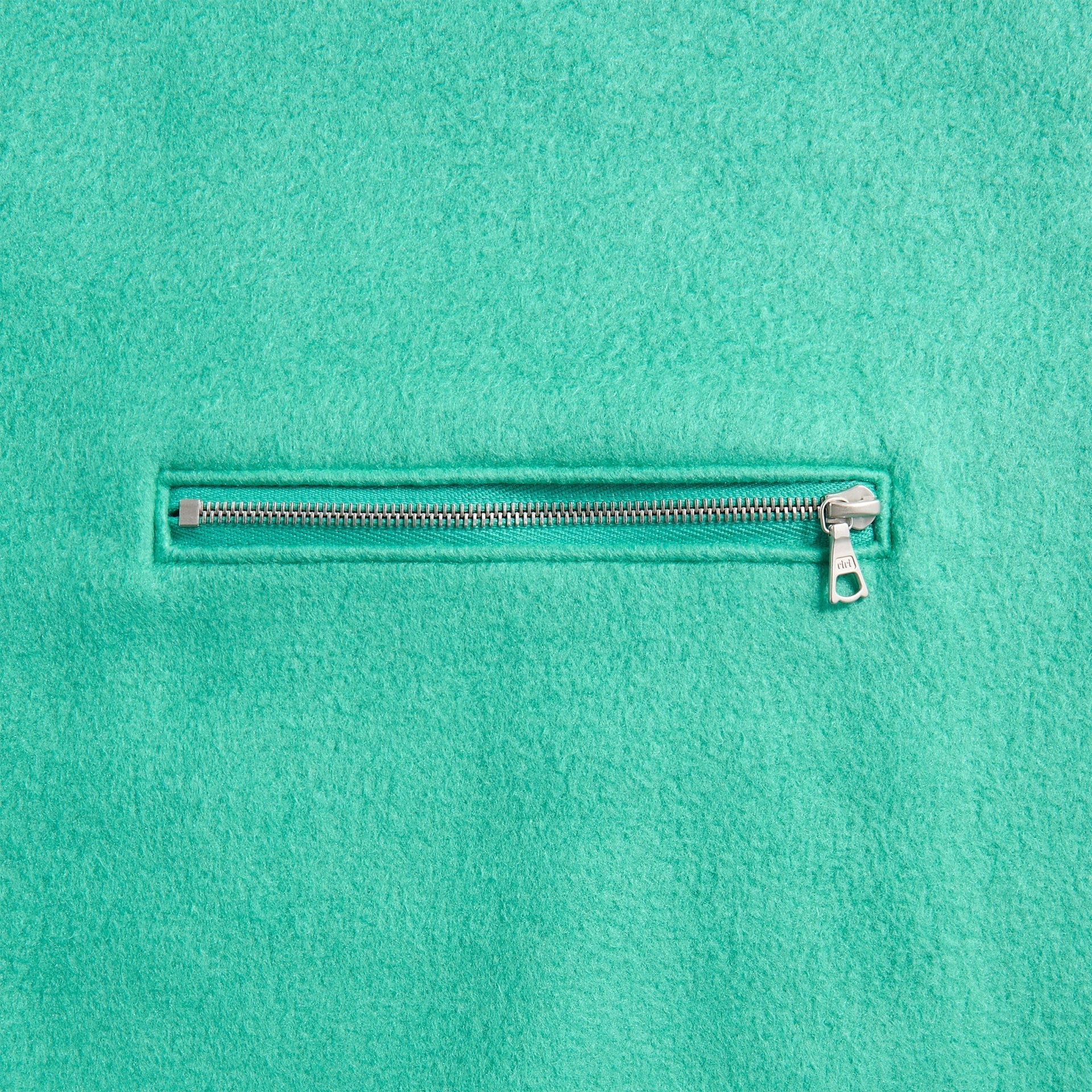 Auralee Pure Silk Comfort Fleece Half Zip Pullover - Jade Green