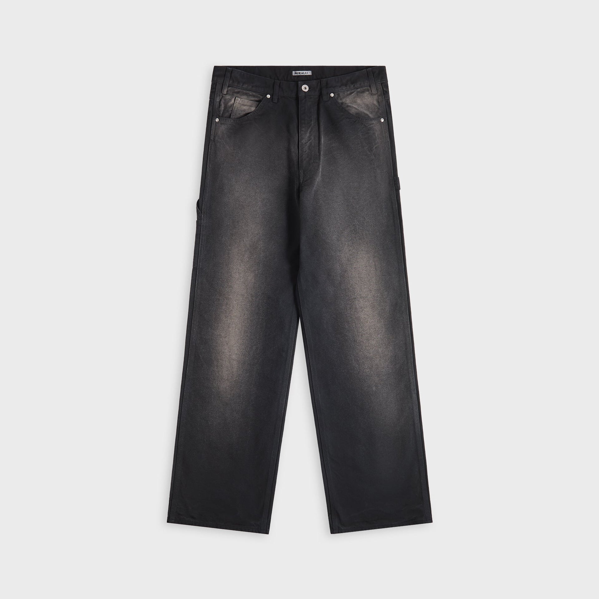 Auralee Product Dyed Organic Cotton Duck Painter Pants - Faded Black