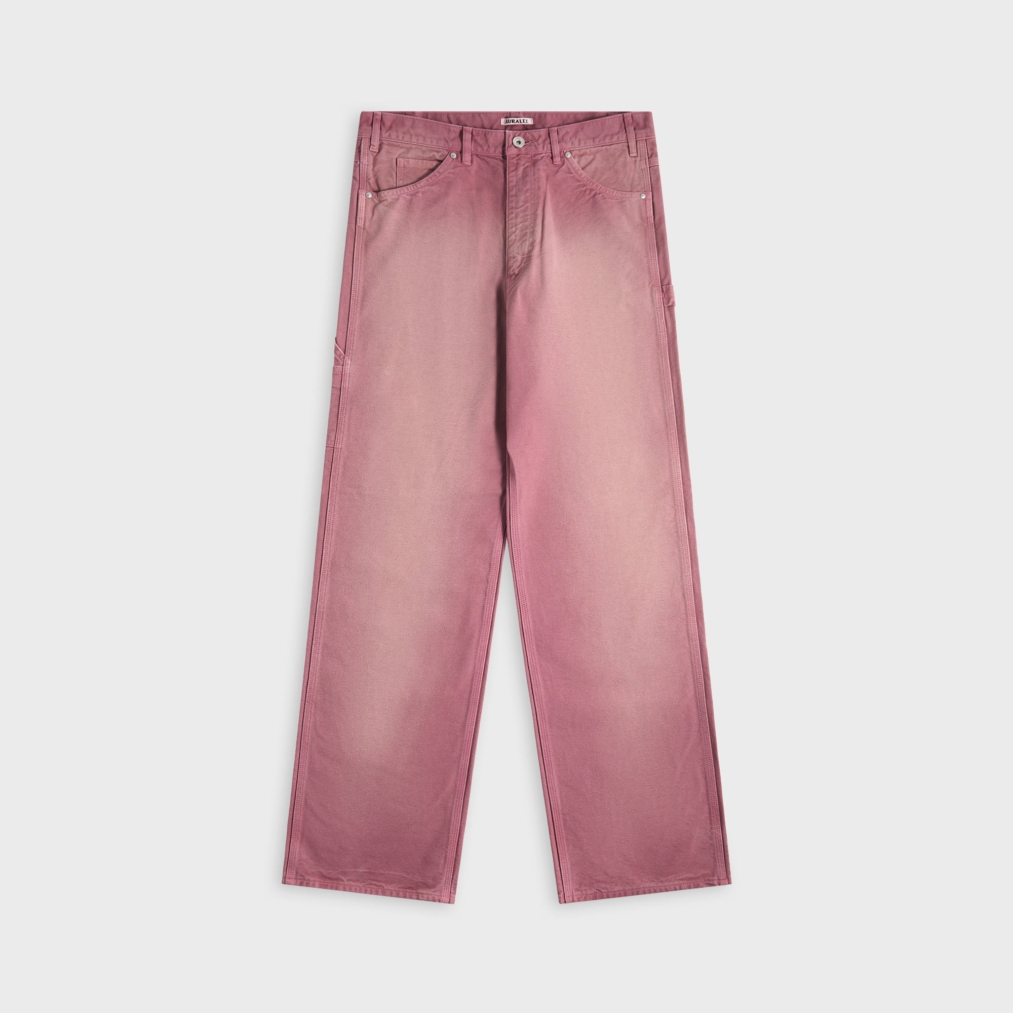 Auralee Product Dyed Organic Cotton Duck Painter Pants - Faded