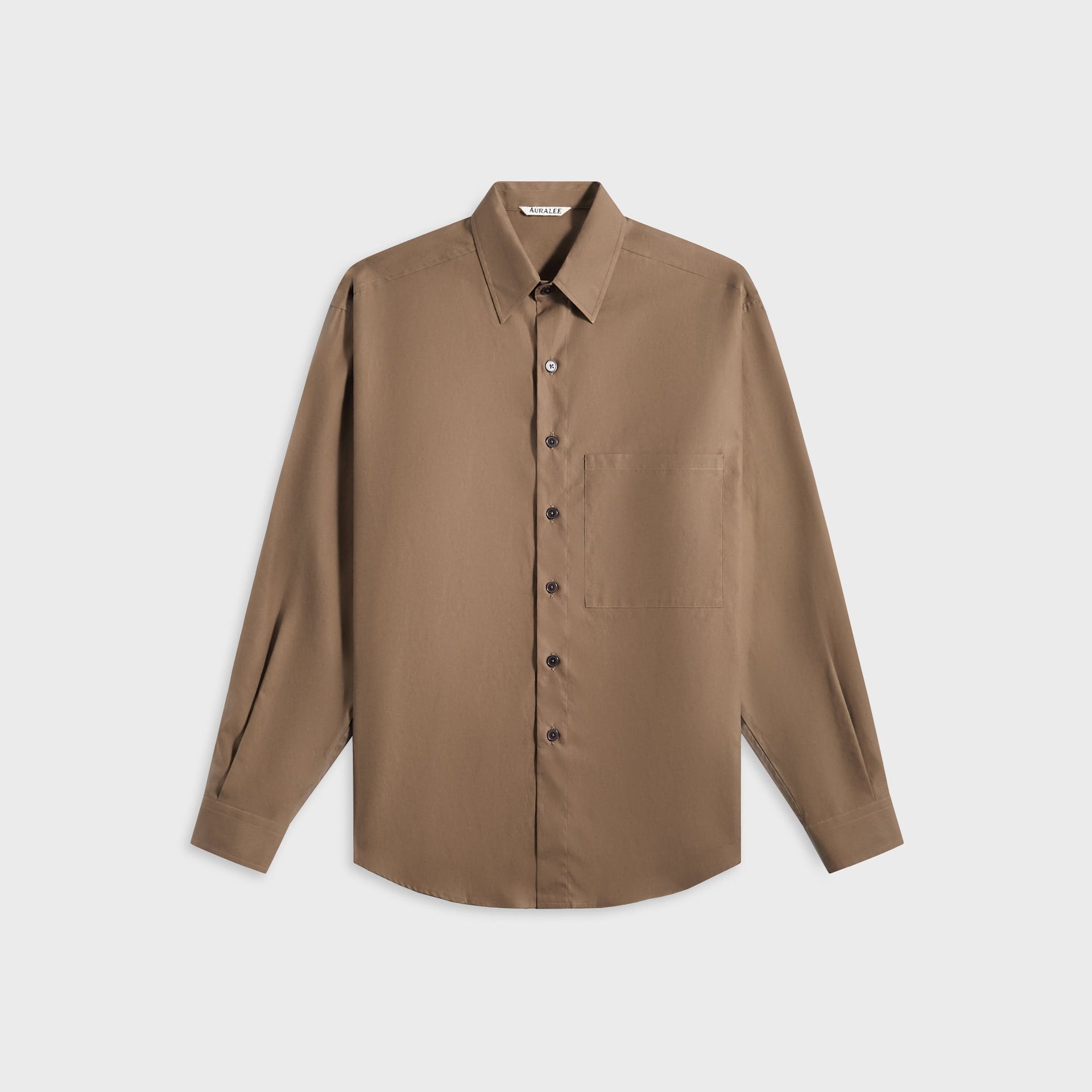 Auralee Washed Finx Cotton Shirt - Brown