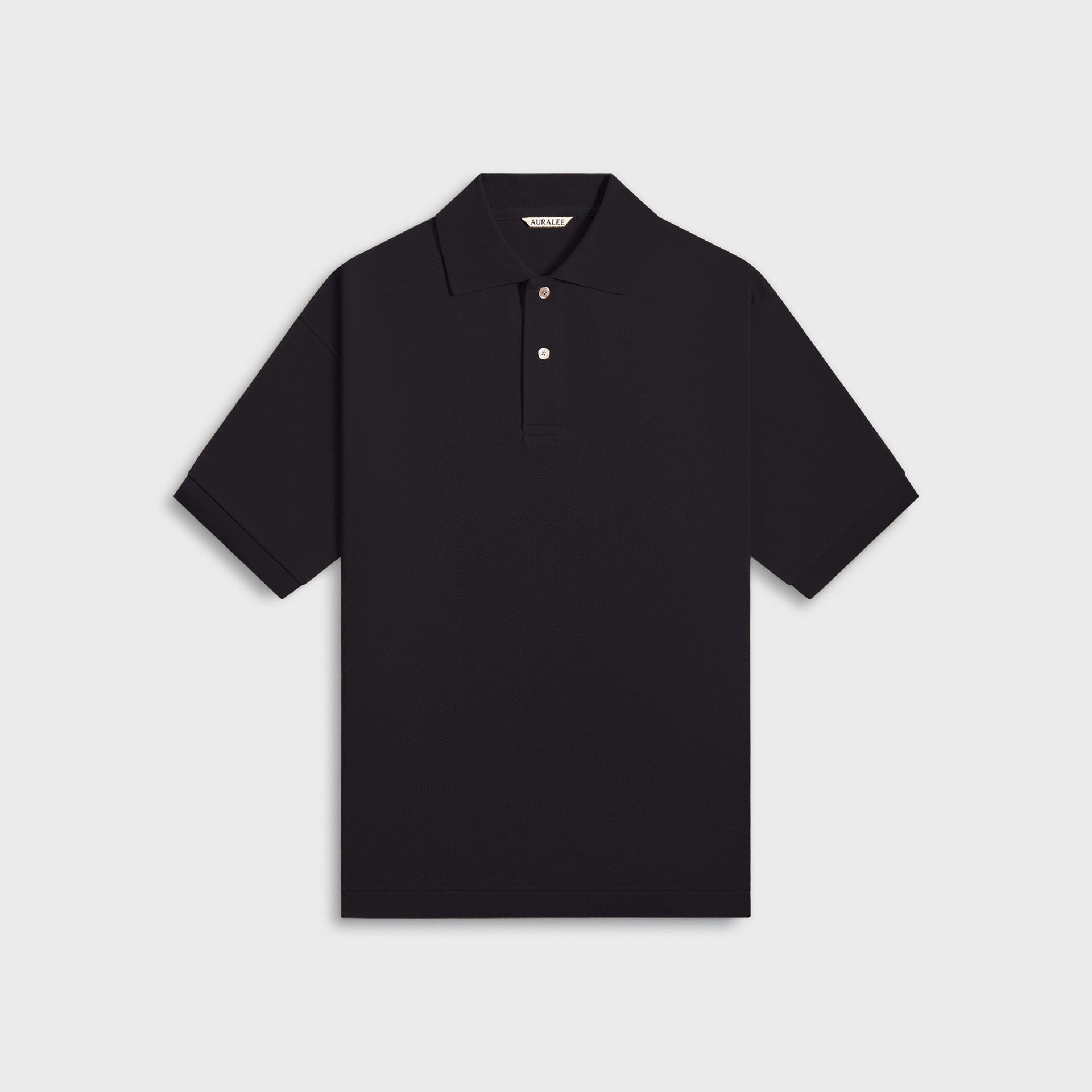 Auralee Pima Cotton heavy Pique Polo in Dark Navy