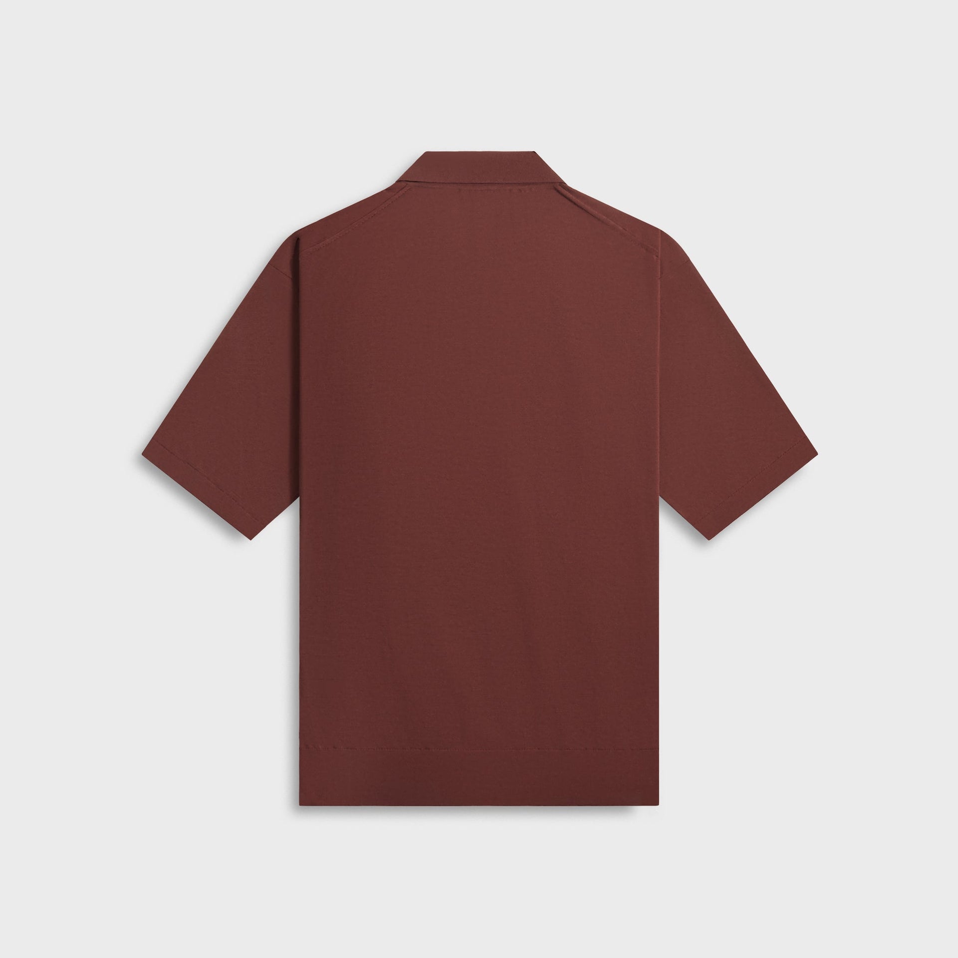 Auralee Super High Gauge Cotton Knit Polo in Brown