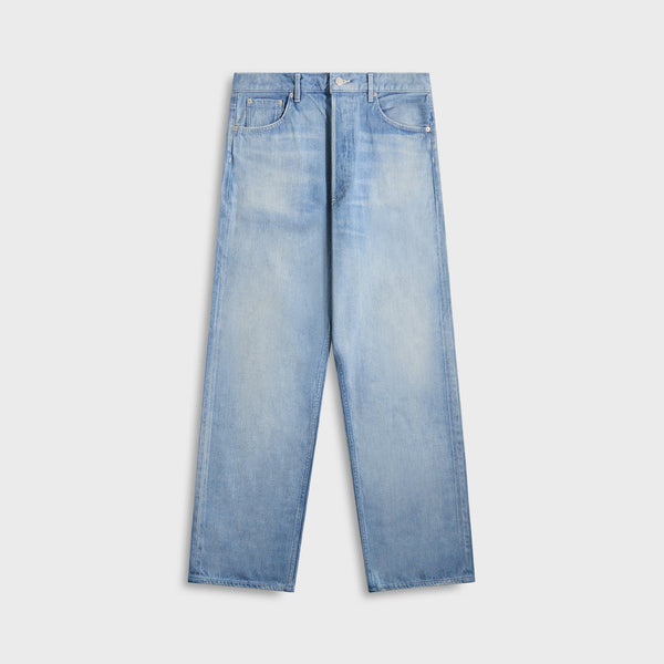 AURALEE＞SELVEDGE FADED LIGHT DENIM WIDE PANTS | MAKES