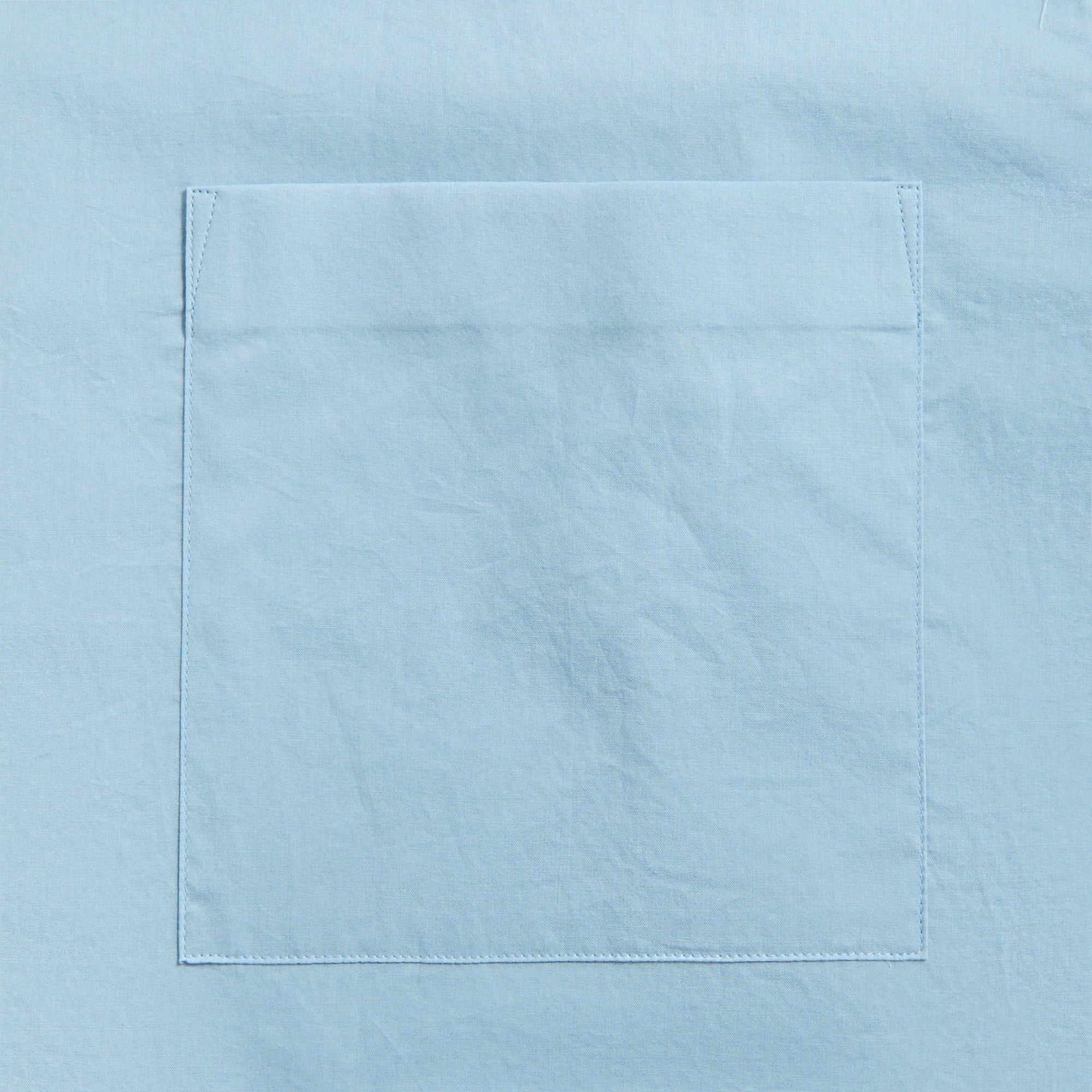 Auralee Washed Finx Typewriter Open Collar Shirt - Light Blue – Kith