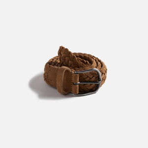 Anderson's Suede Woven Belt - Tan