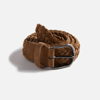 Anderson's Woven Leather Belt - Grey / Tan / Brown