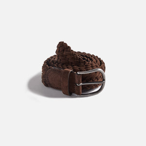 Anderson's Suede Woven Belt - Brown