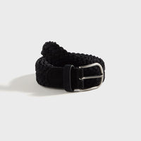 Anderson's Woven Leather Belt - Grey / Tan / Brown
