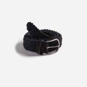 Anderson's Suede Woven Belt - Black