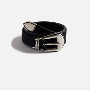 Anderson's Narrowing Detail Western Nubuck Leather Belt - Black