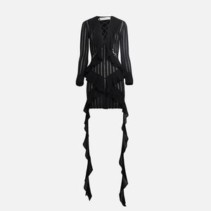 Dion Lee Snakeskin Ruddle Mini Dress - Black