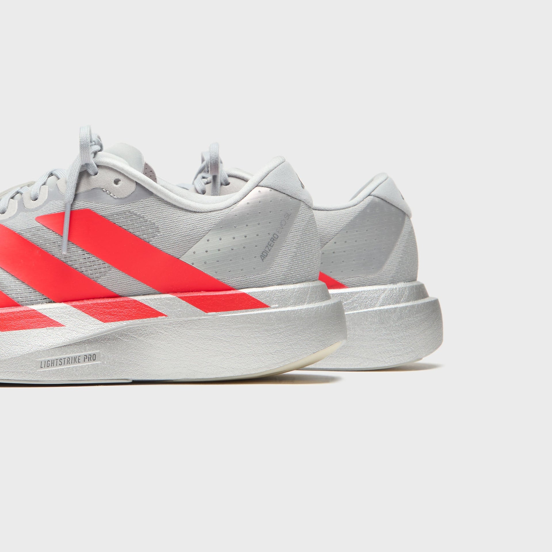 adidas Adizero EVO SL - Silver Metallic / Lucid Red / Iron Metallic