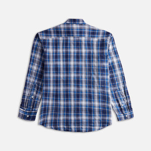 1017 ALYX 9SM Stud Embellished Plaid Long Sleeve Logo-Print Shirt - Blue