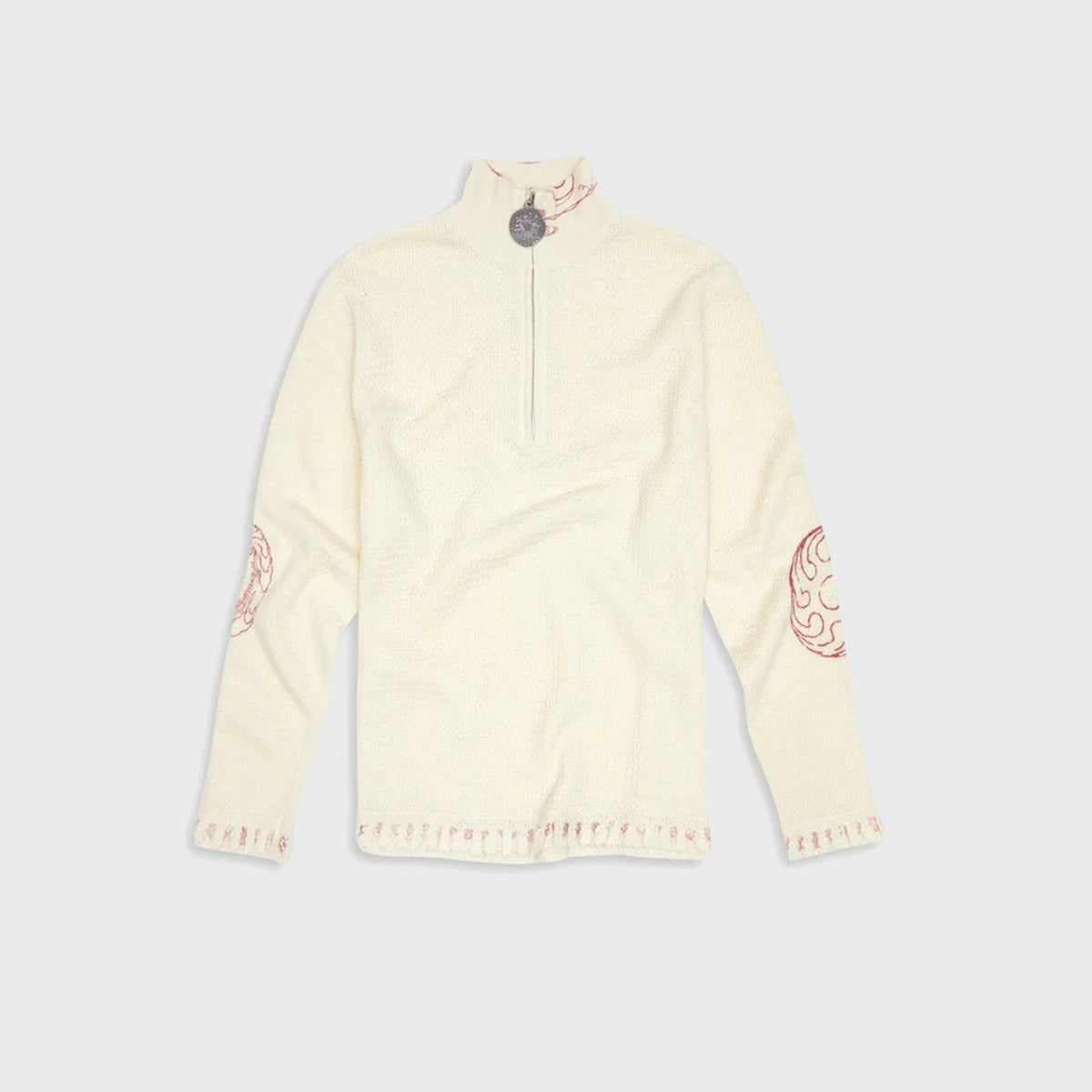 Adrian Cashmere Nami Quarter Zip - White