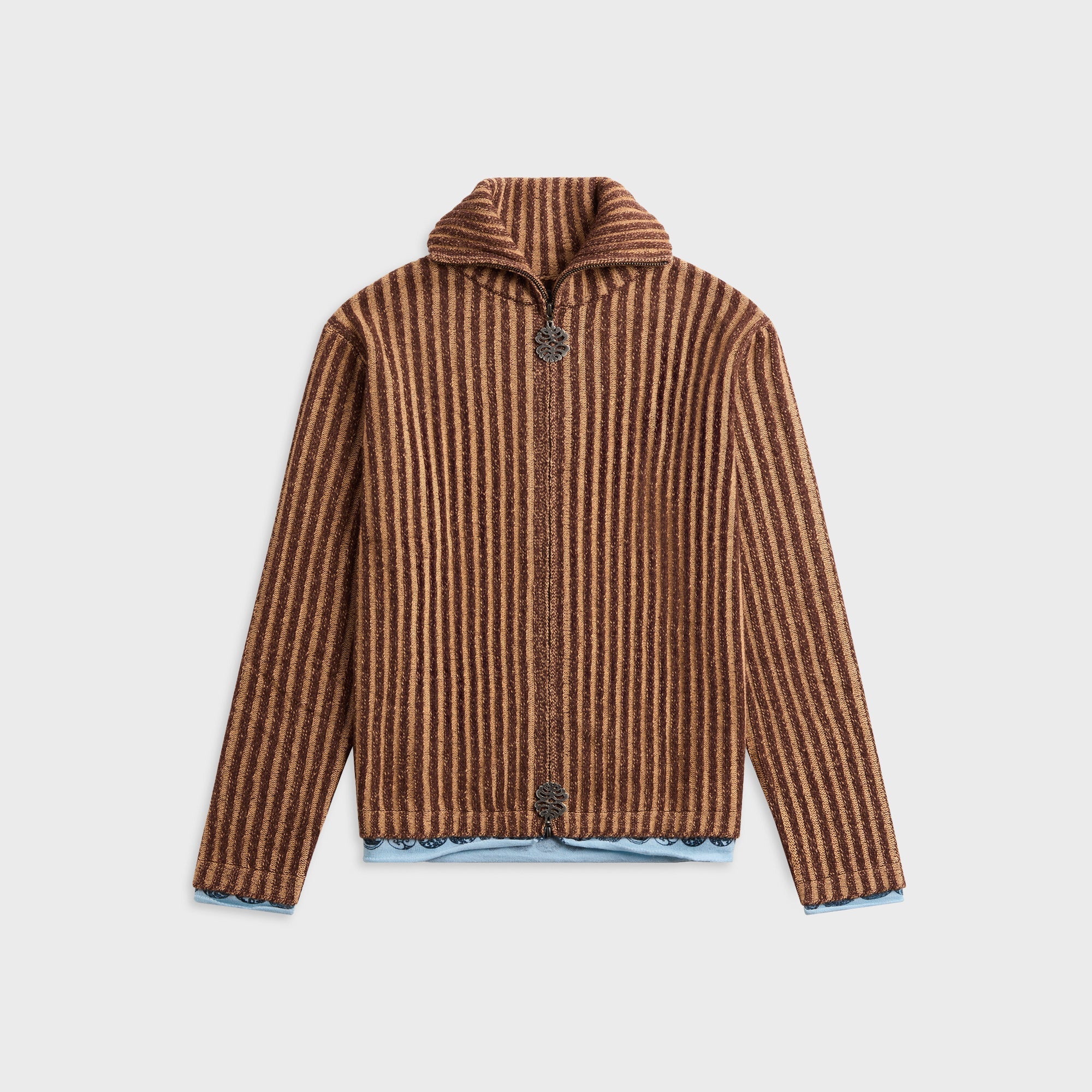 Adrian Cashmere Chestnut Full Zip Sweater - Brown – Kith