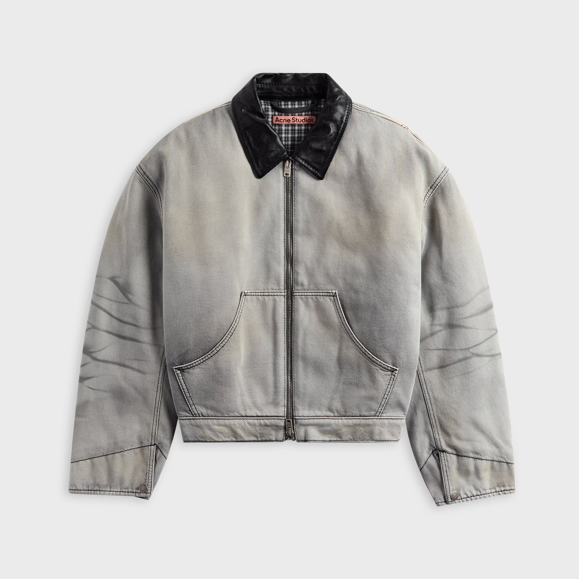 Acne Studios Faded Denim Bomber Jacket - White / Black