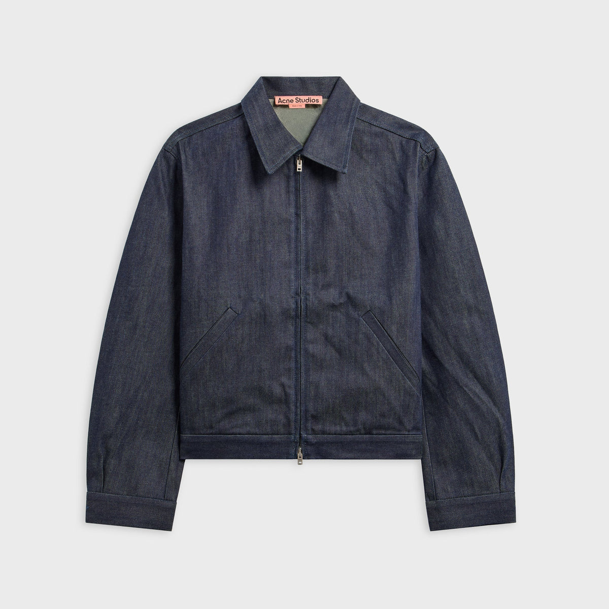 Acne Studios Branded Selvedge Denim Jacket - Indigo Blue