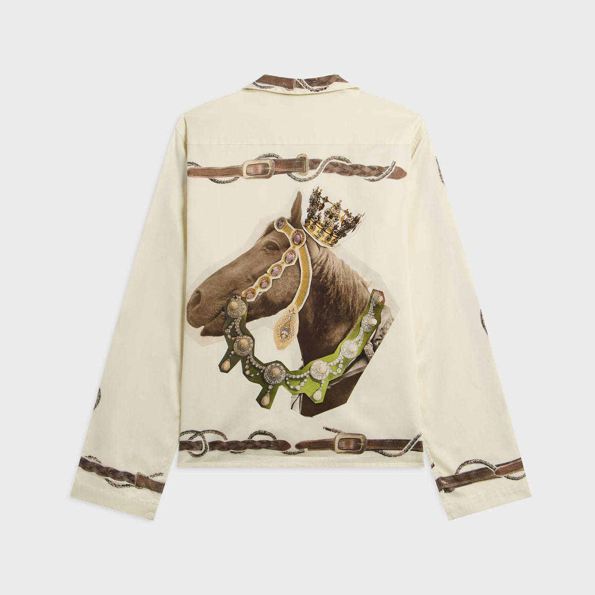 Acne Studios Horse Print Overshirt - White / Brown