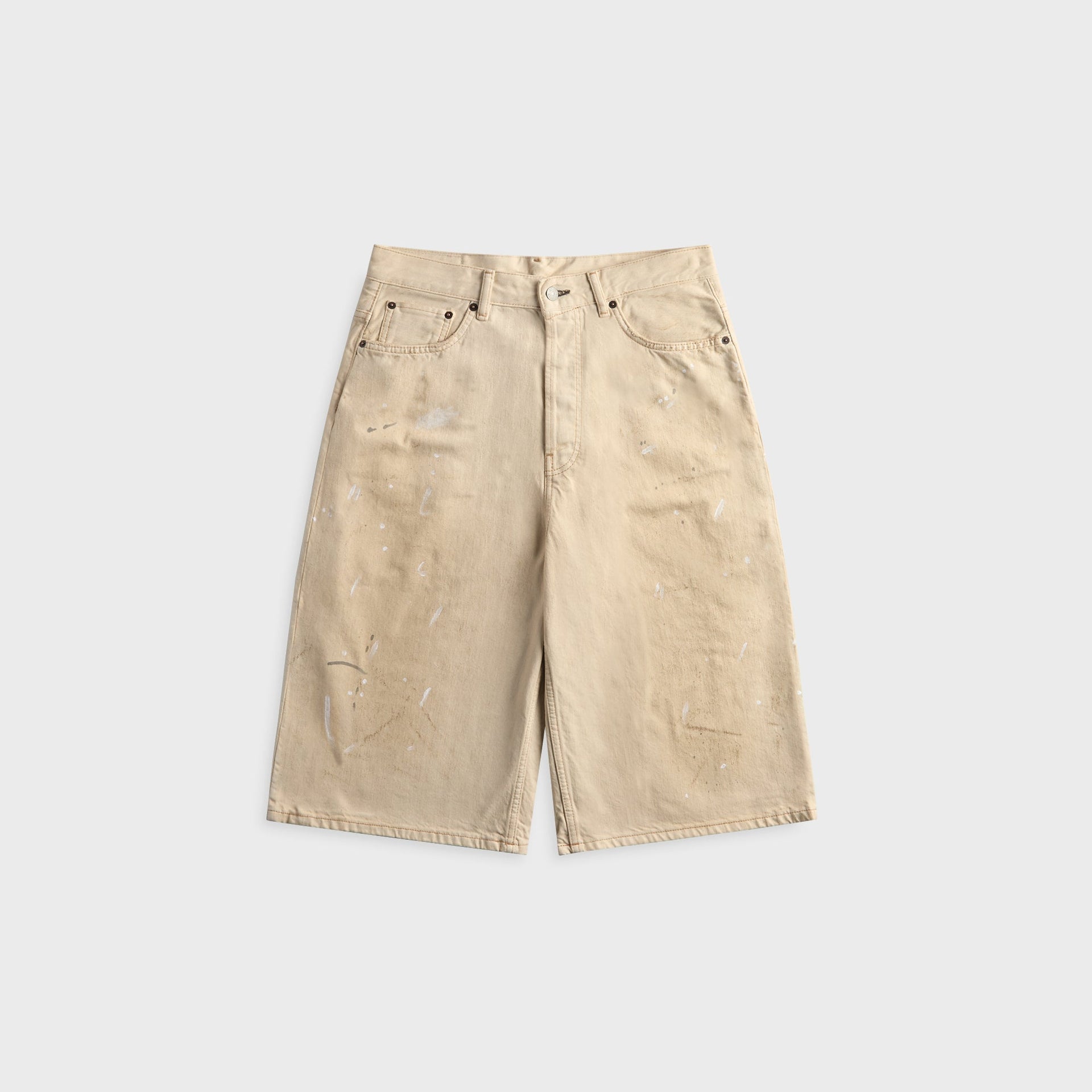 Acne Studios Distressed Denim Short - White