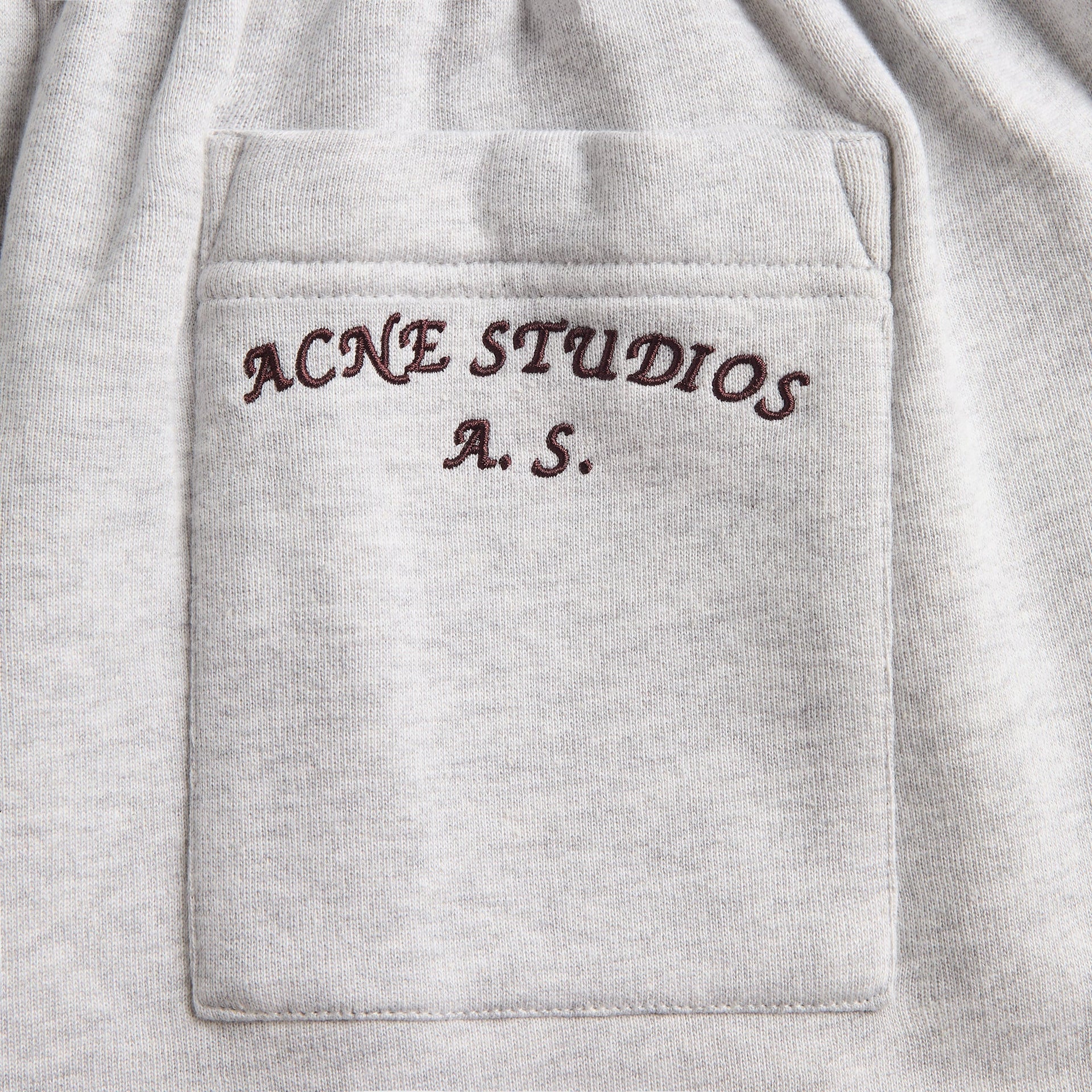 Acne Studios Fleece Logo Sweatpants - Pale Grey Melange