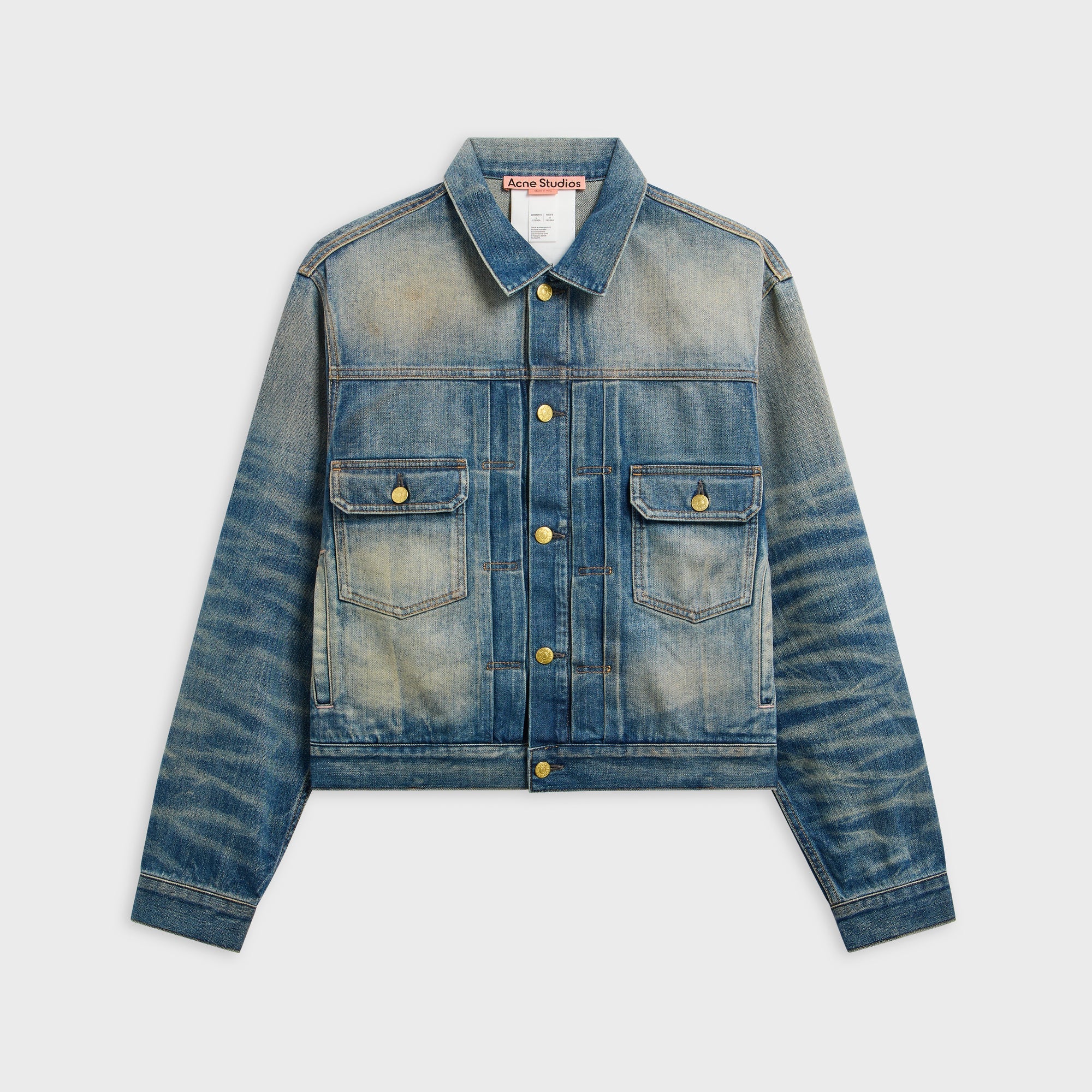 Acne Studios Scraped Denim Jacket - Mid Blue – Kith
