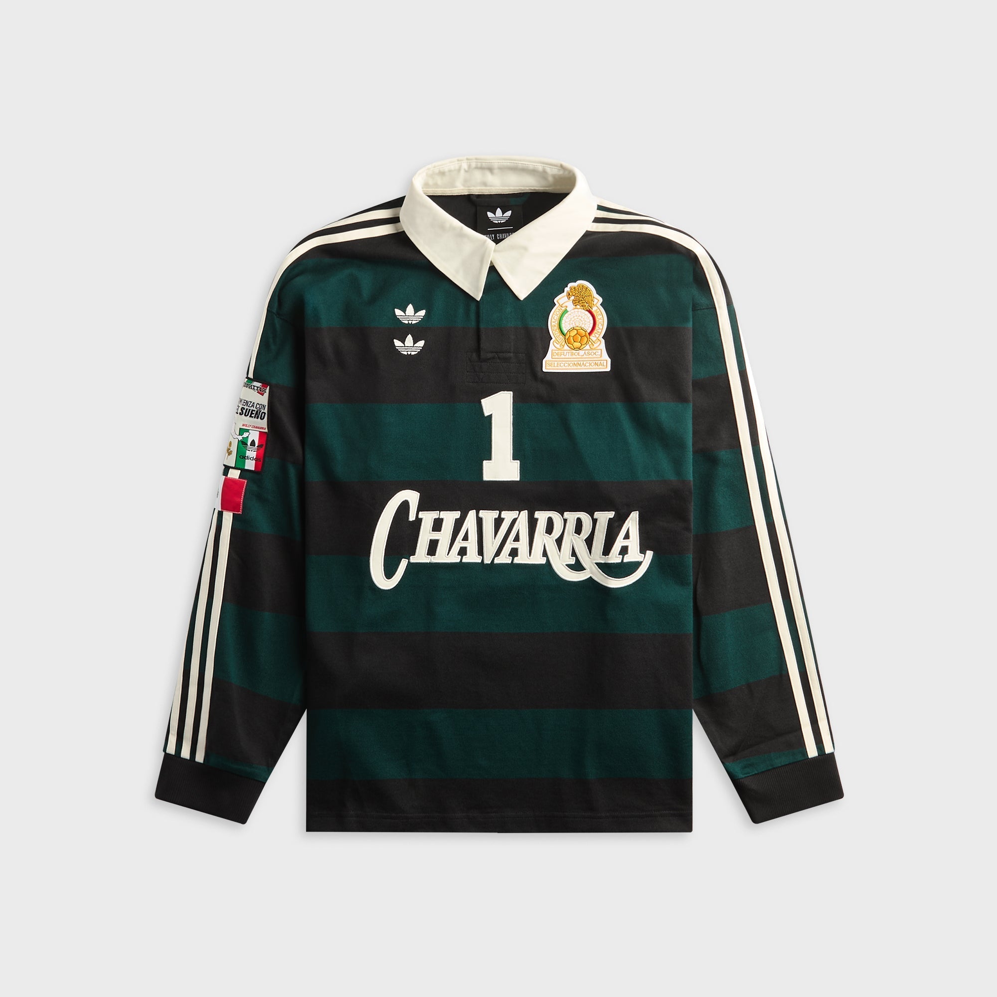 adidas x Willy Chavarria Long Sleeve Rugby Shirt - Black / Aurora