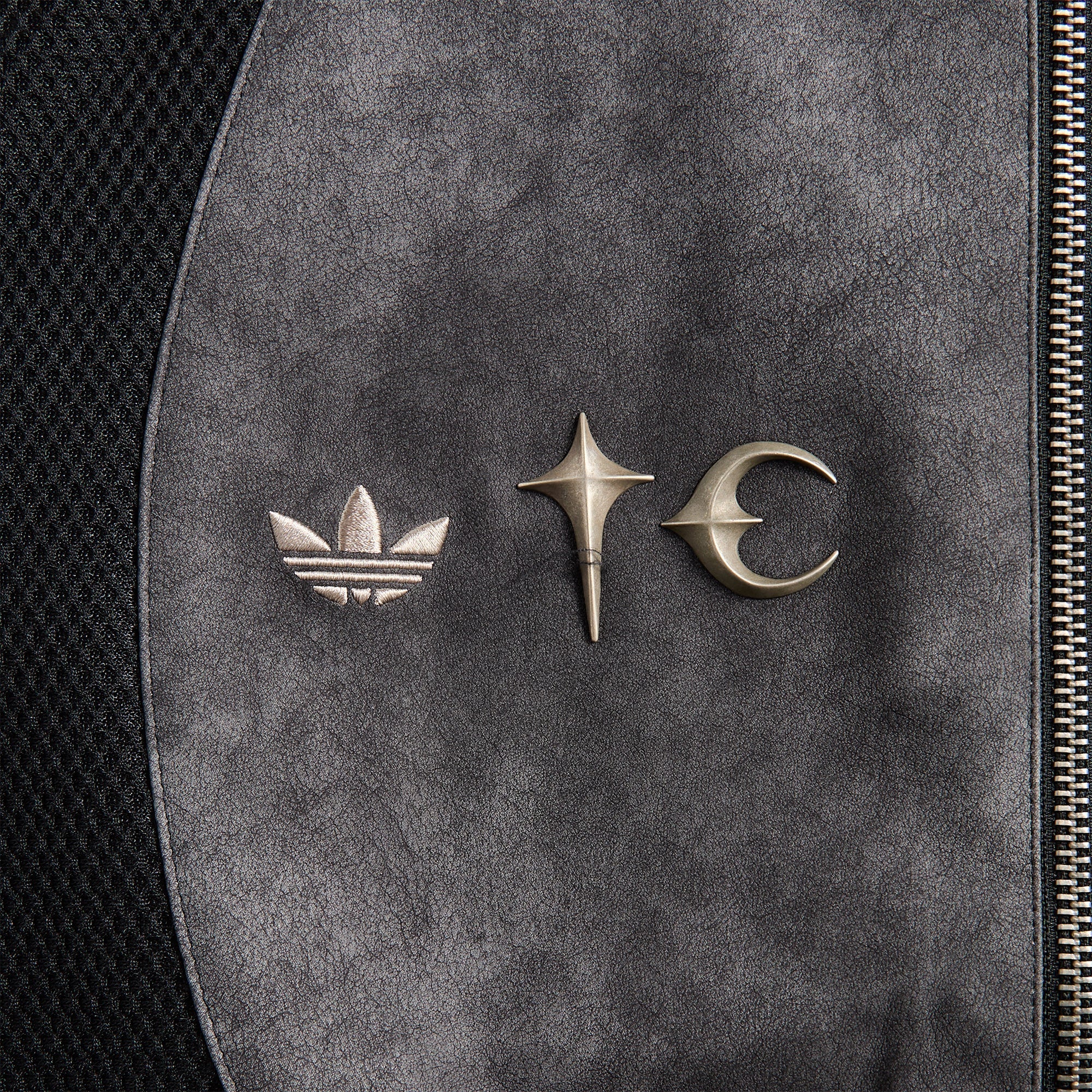 adidas x Thug Club Teamgeist Leather Jacket - Black / Antique