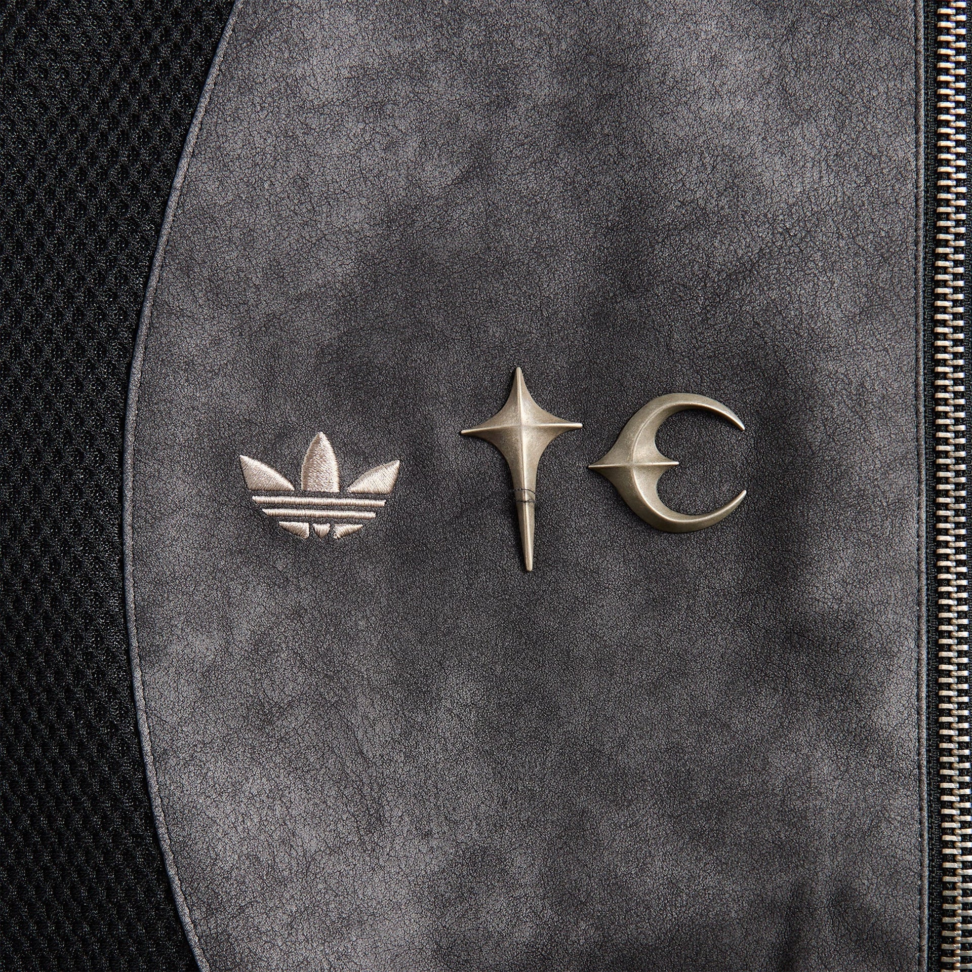 adidas x Thug Club Teamgeist Leather Jacket - Black / Antique Silver