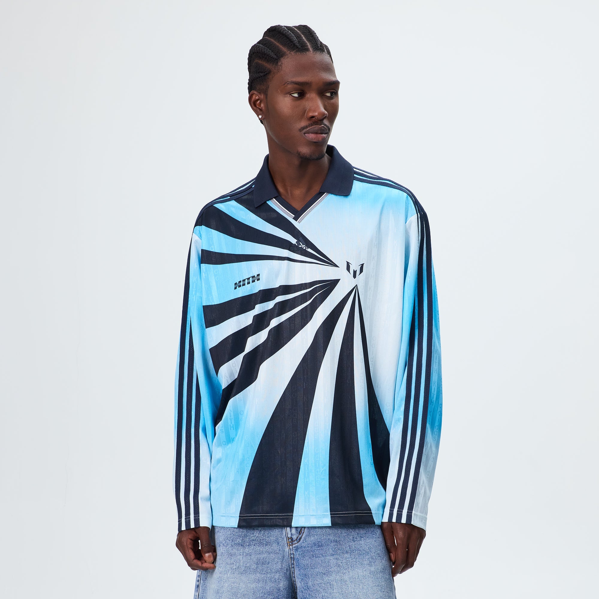 Kith & Messi for adidas Football Blue Goalkeeper Long Sleeve Tee - Blu