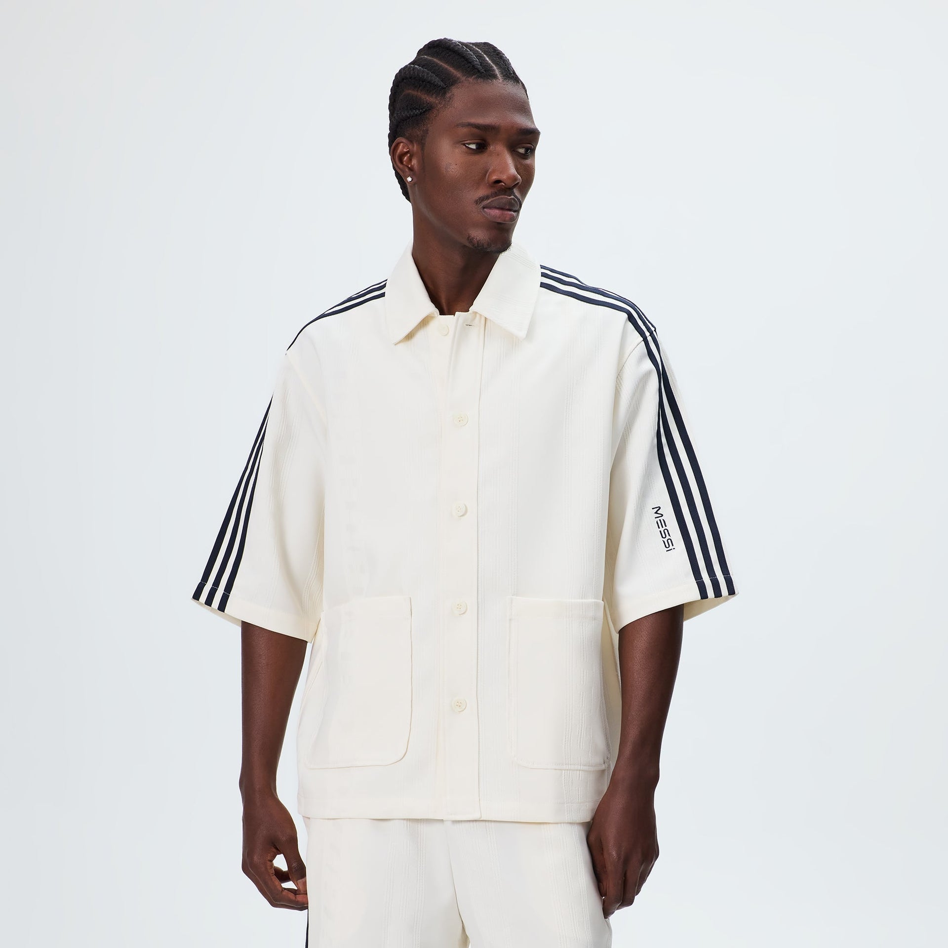adidas men's dress shirt Kith & Messi for adidas Football Shirt - Chalk White