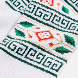 Casablanca Laurel Greek Border Socks - White