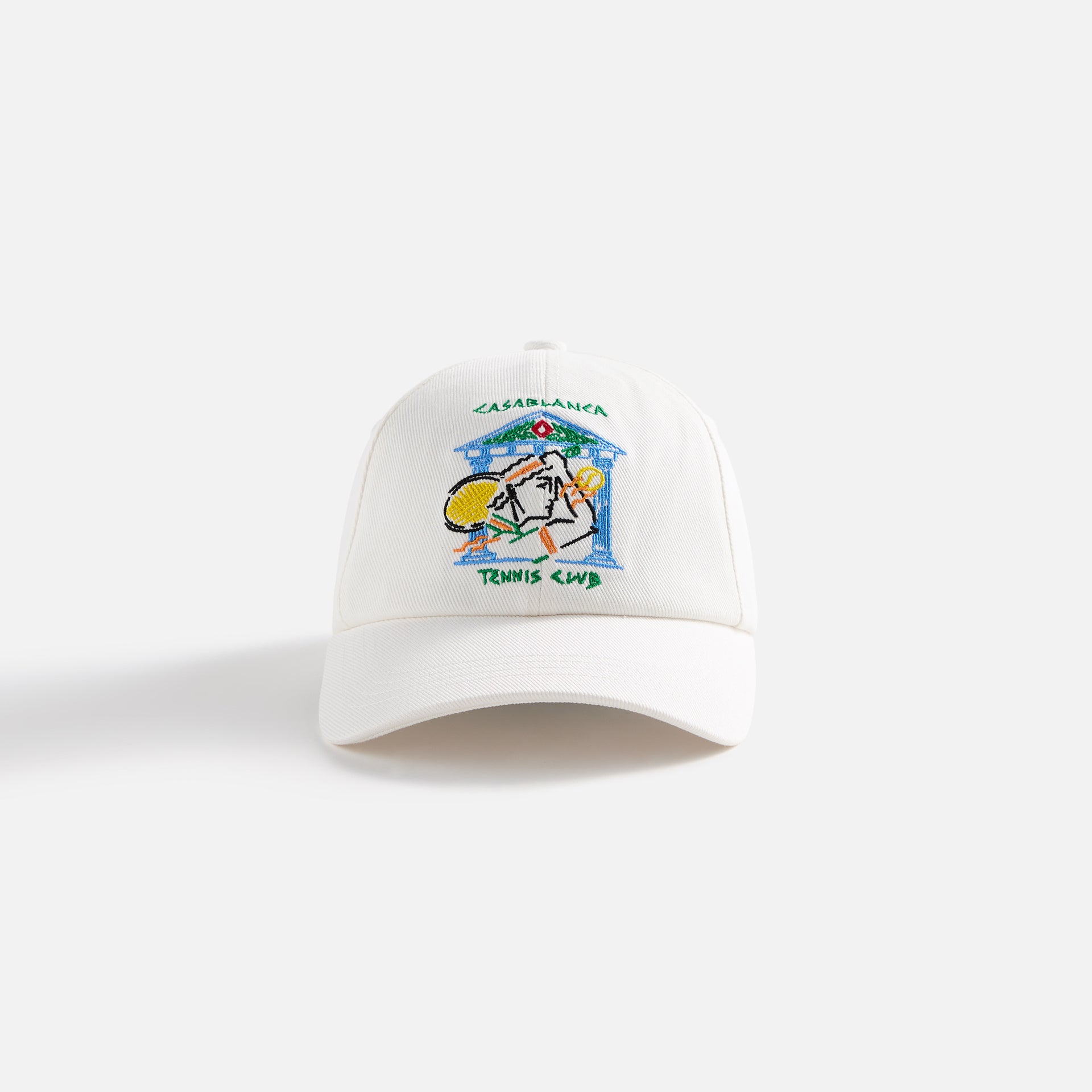 Casablanca Crayon Temple Tennis Club Embroidered Cap - White