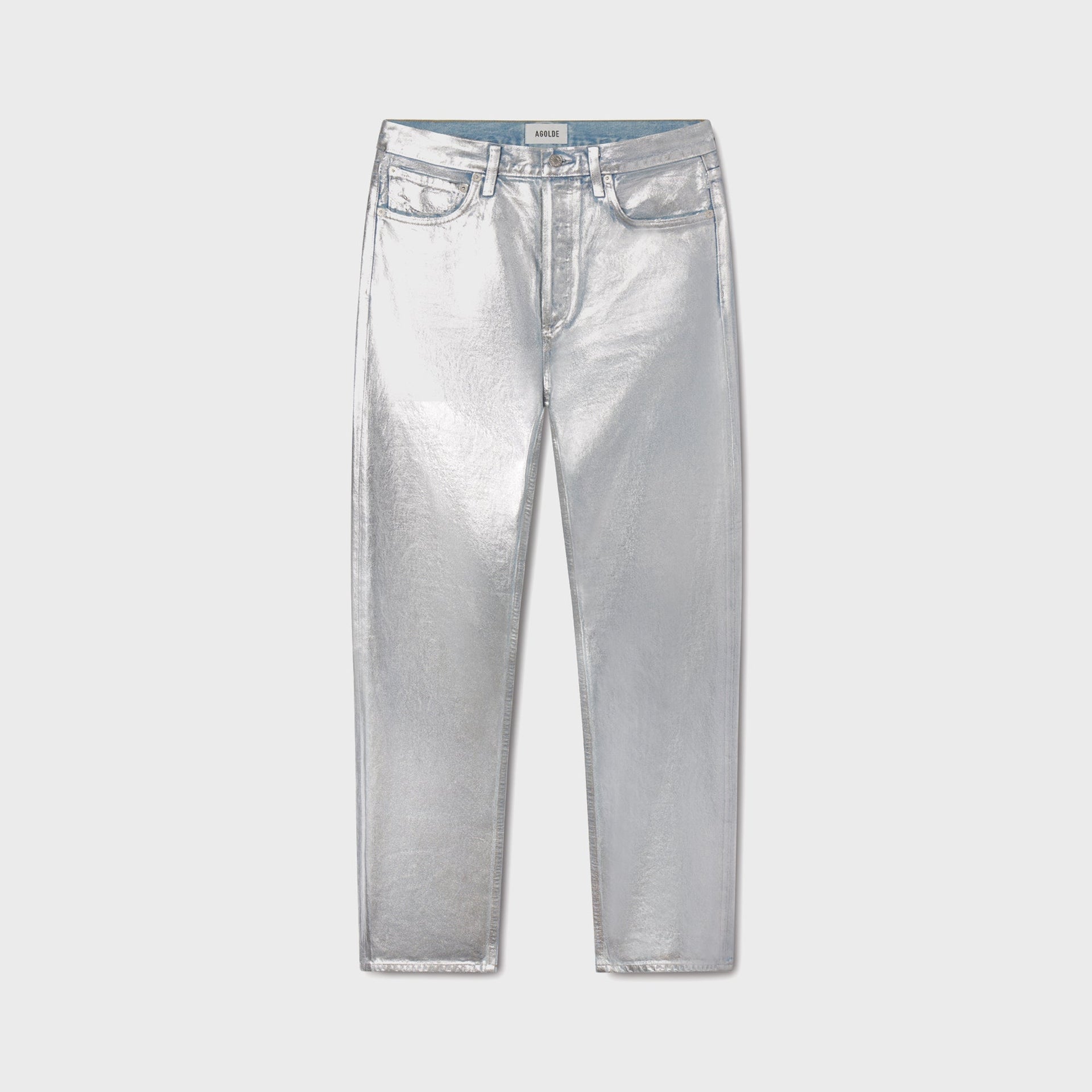 Agolde 90's Mid Rise Loose Fit Jeans - Tin Foil