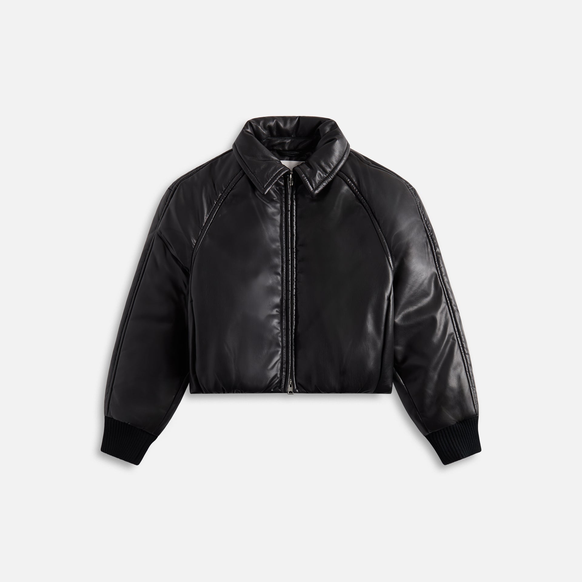 Agolde x Shoreditch Ski Club Tate Padded Vegan Leather Bomber - Black