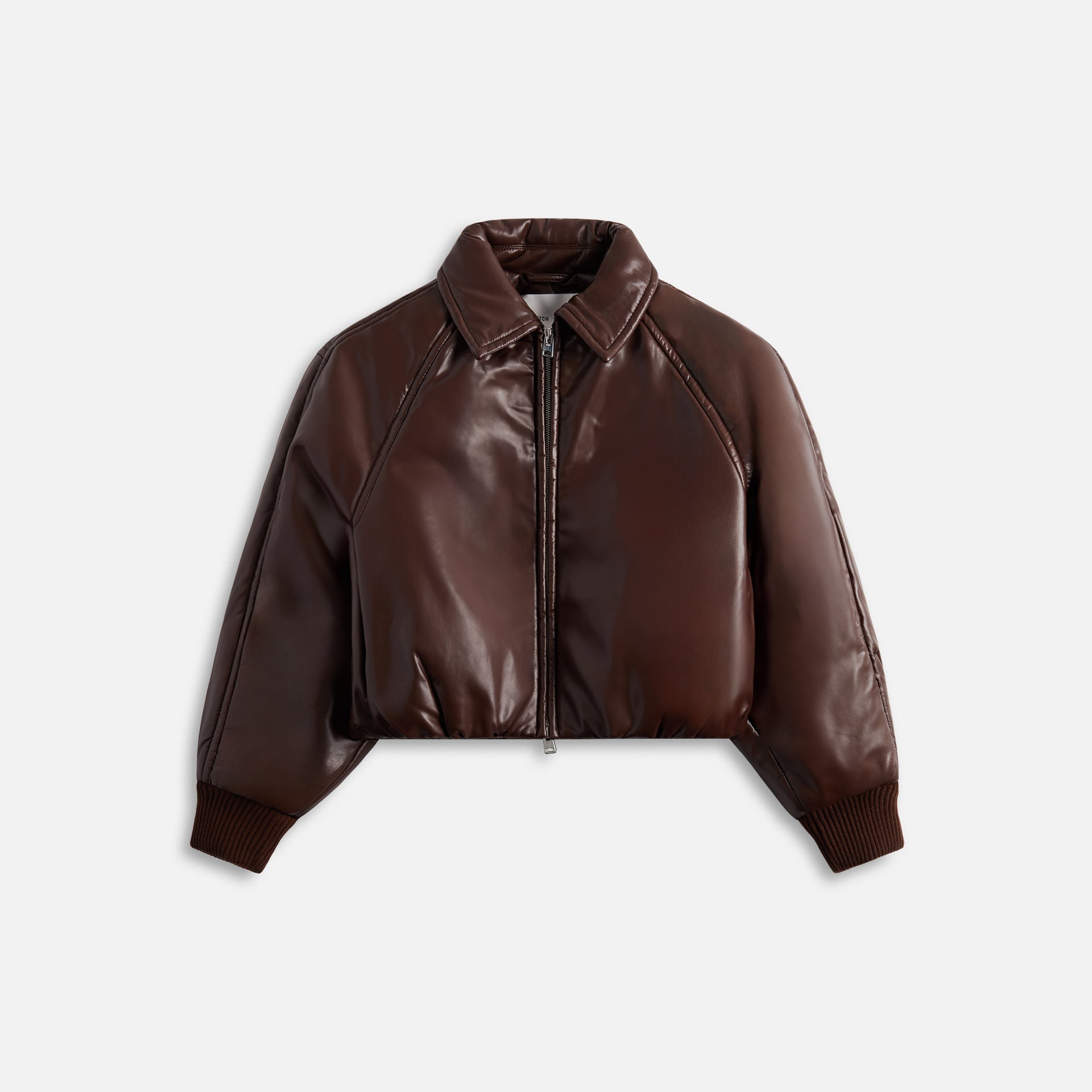 Agolde x Shoreditch Ski Club Tate Padded Vegan Leather Bomber - Espresso