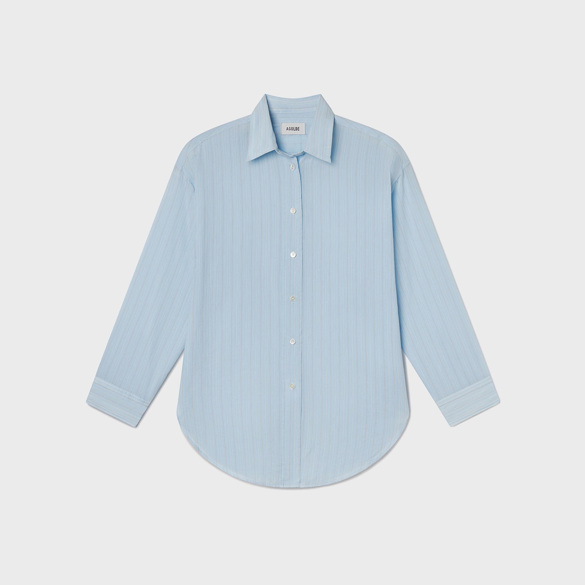 Agolde Sona Shirt - Fontana Stripe / Powder Blue