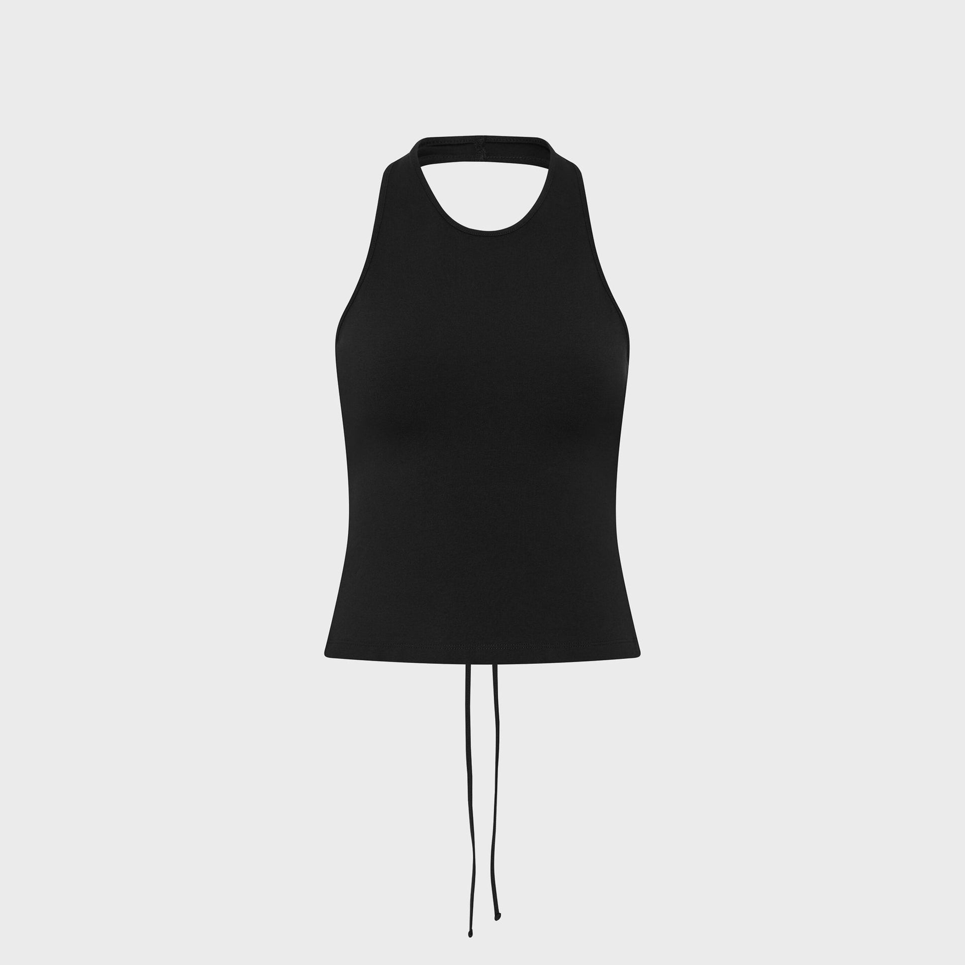 St. Agni Soft Jersey Halter Top - Jet Black