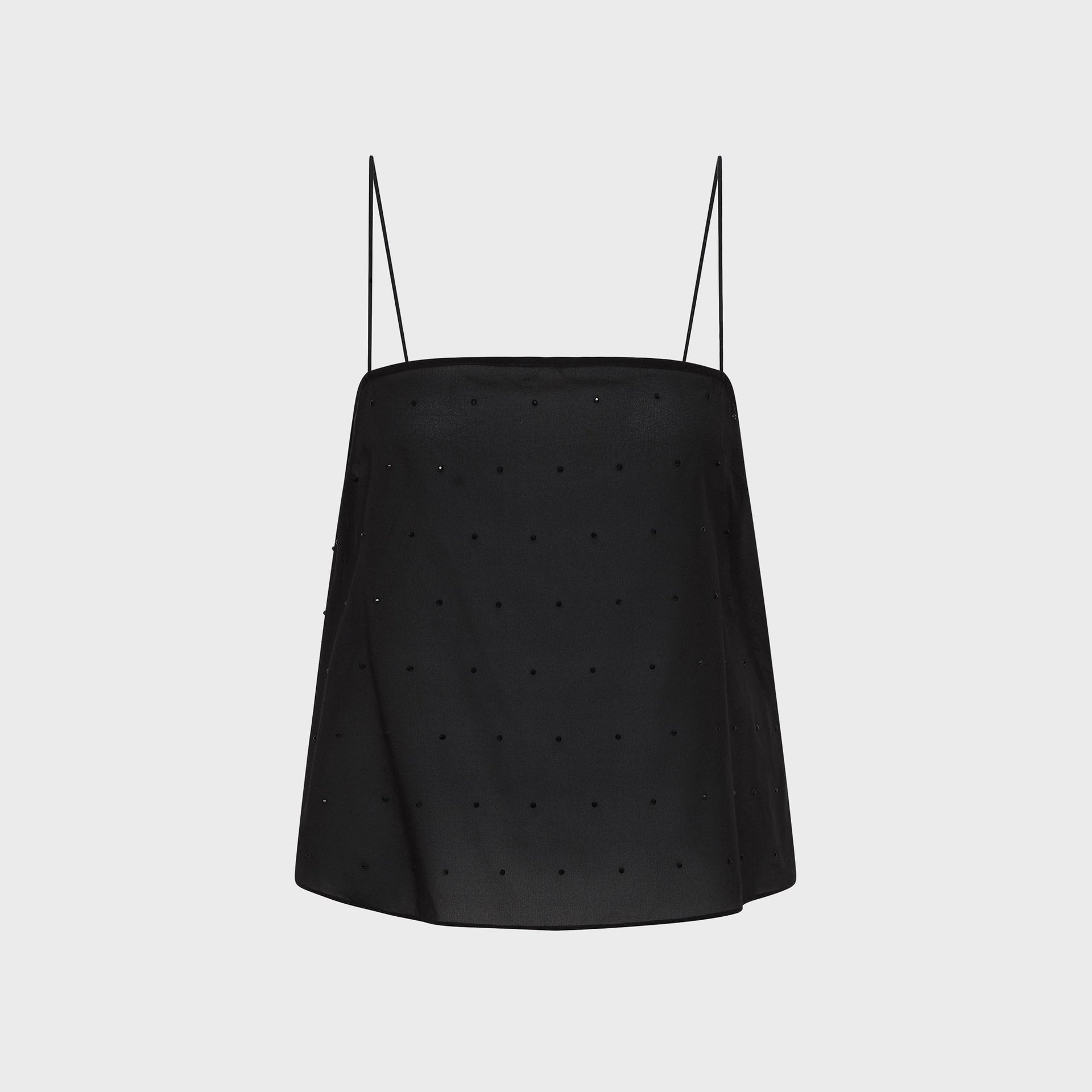 St. Agni Silk Glass Bead Cami - Black