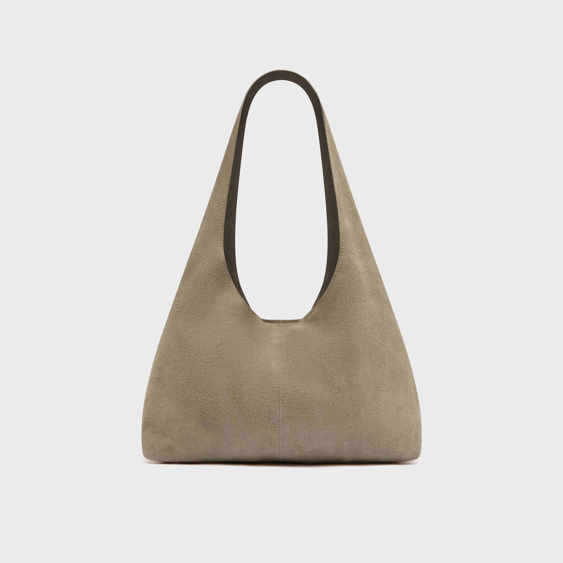 St. Agni Suede Soft Bag - Pebble