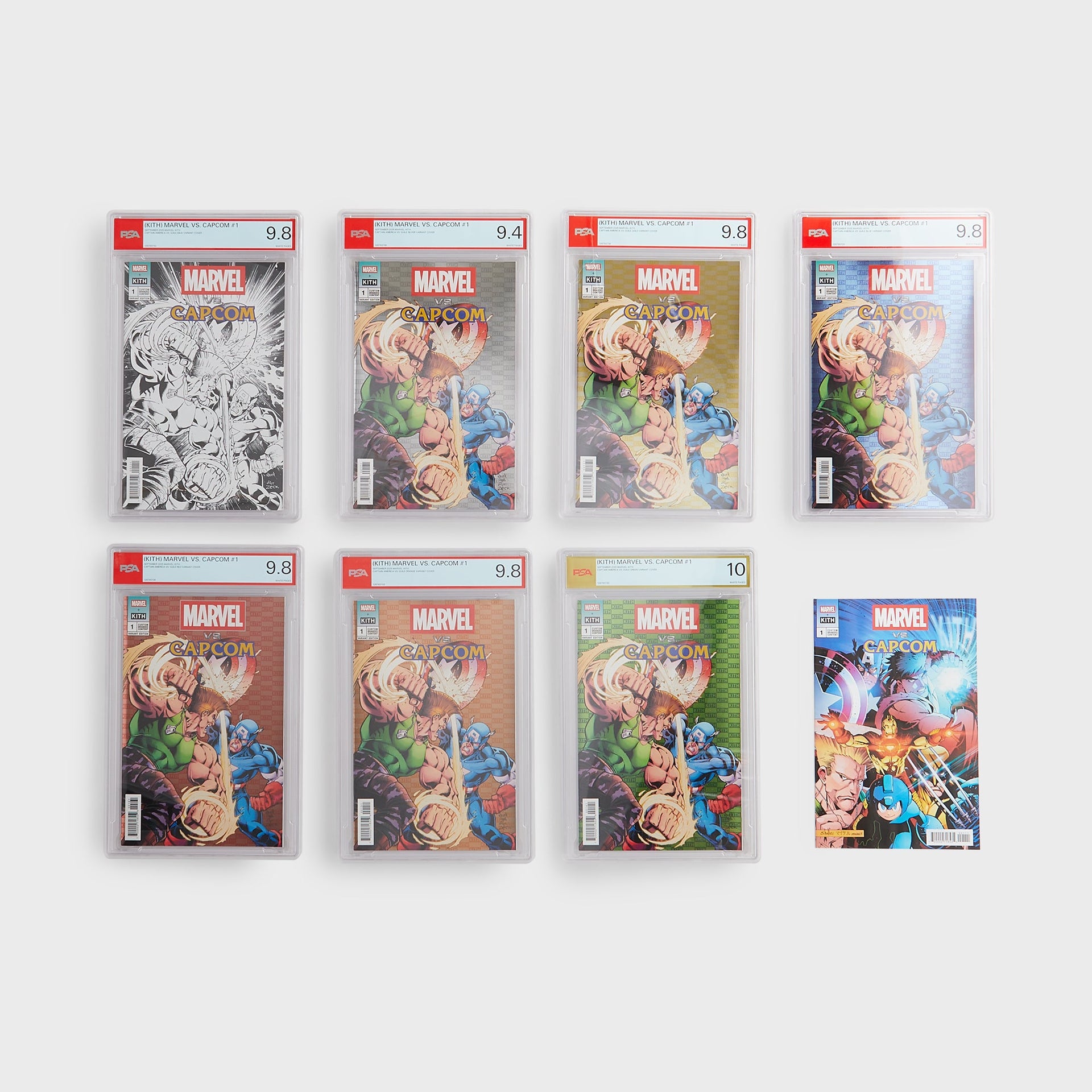 Marvel vs. Capcom | Kith for ASICS GEL-KAYANO® 12.1 Captain America vs. Guile Double Box - Dive Blue / Gunmetal / Deep Depths / Gunmetal