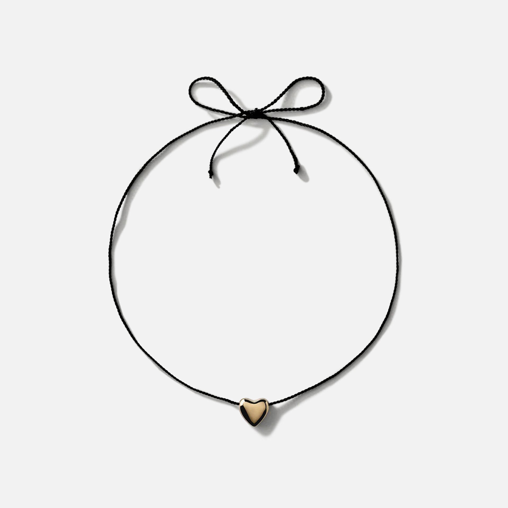 Annika Inez Small 14ct Gold-Plated Cord Heart Necklace - Gold