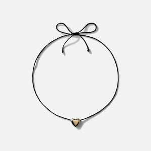 Annika Inez Small 14ct Gold-Plated Cord Heart Necklace - Gold