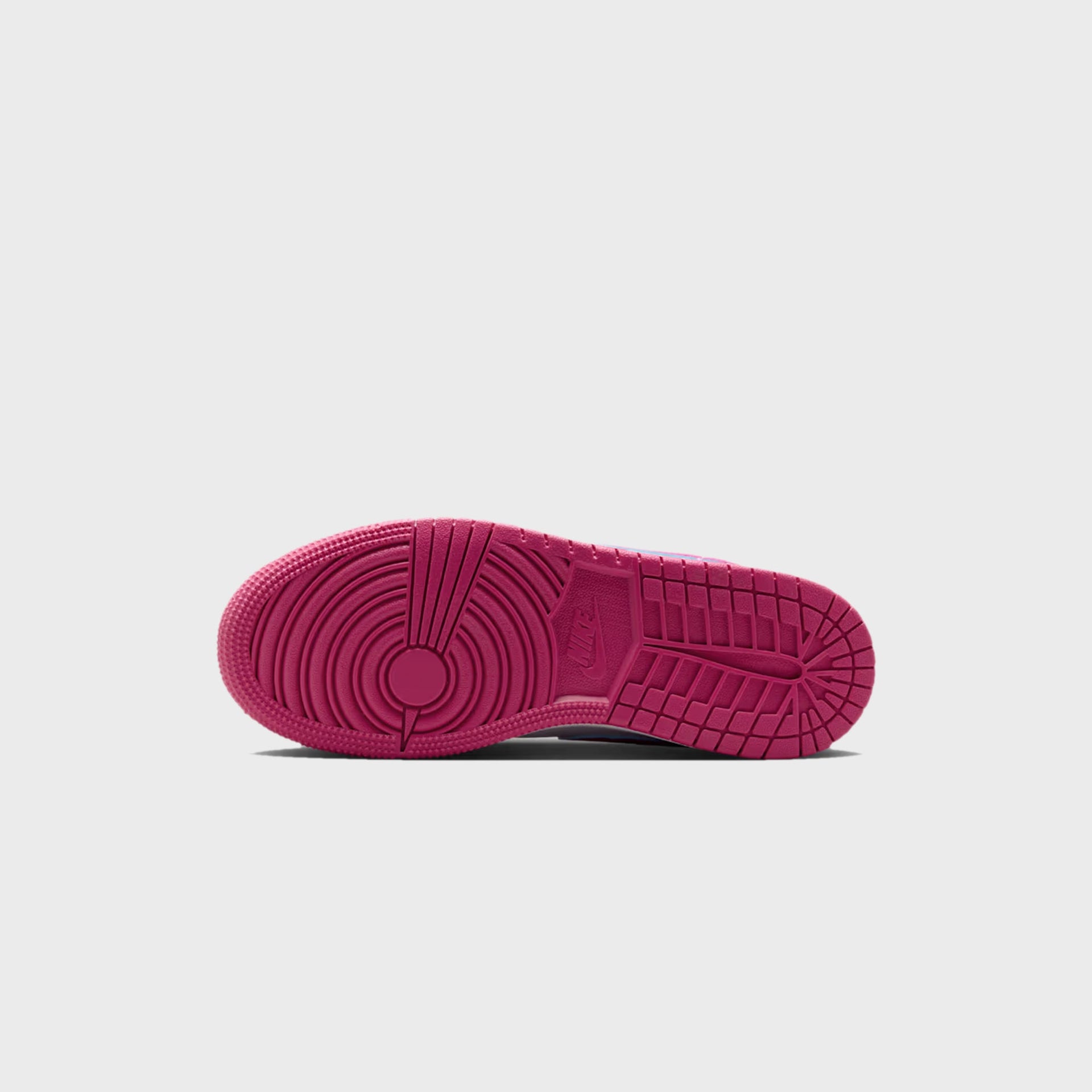 GS Air Jordan 1 Low SE fuchsia-pink rubber outsole, bottom view